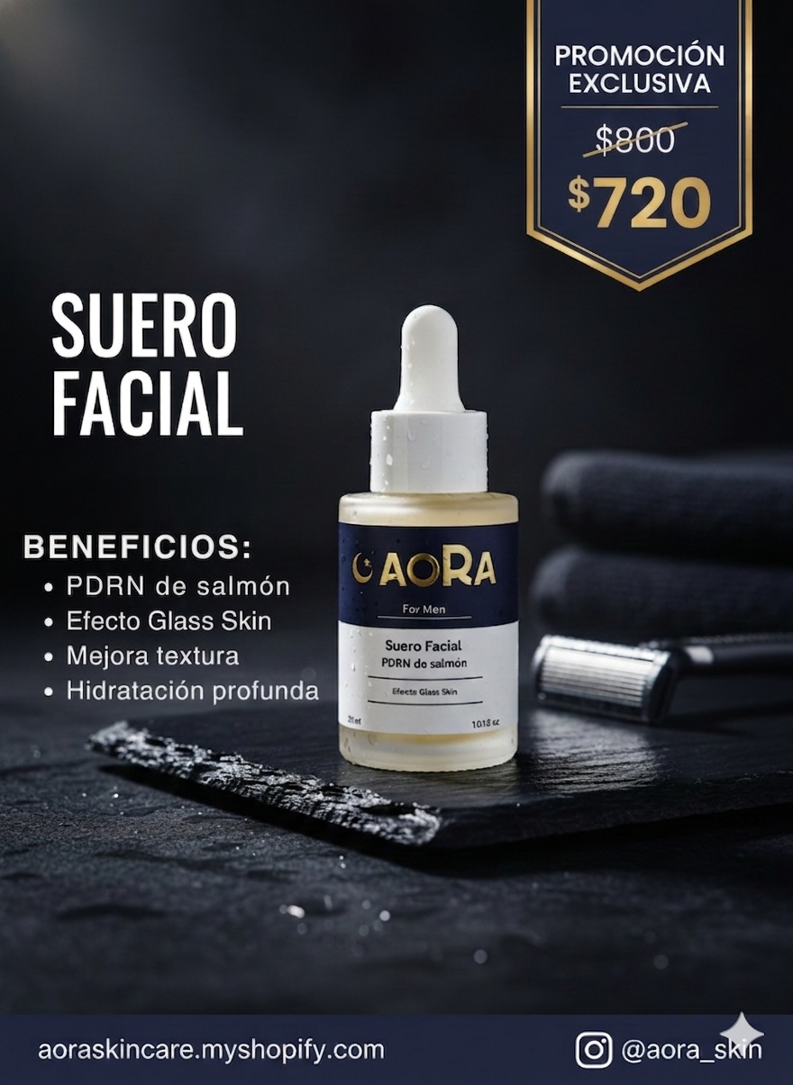 Suero Facial con PDRN de Salmón para Hombre | AORA Skincare.